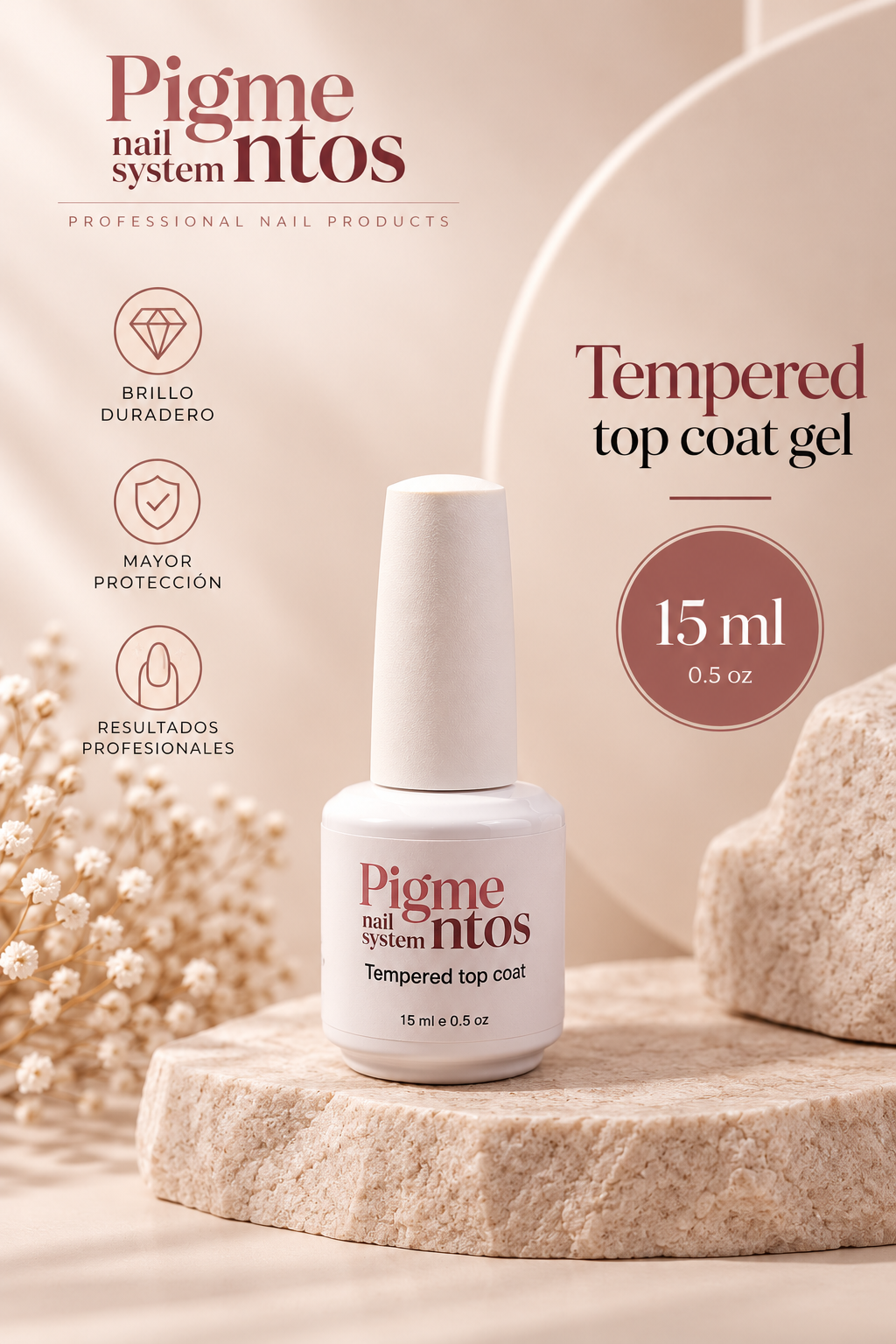 Tempered top coat gel